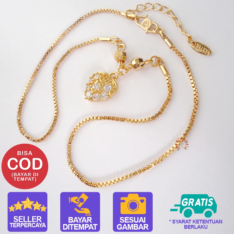 Lovelybutik  Xuping Kalung Cantik Anak Perempuan Kalung Anak Xuping Emas Model Koye Permata Stoberi