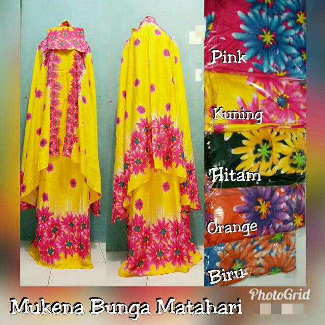 Mukena Dewasa Katun Motif Bunga Matahati