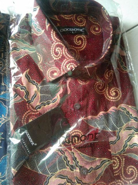 Kemeja Batik Pria Lengan Pendek Bs32 Katun Motif Modern Dixmont Semi Slimfit Premium