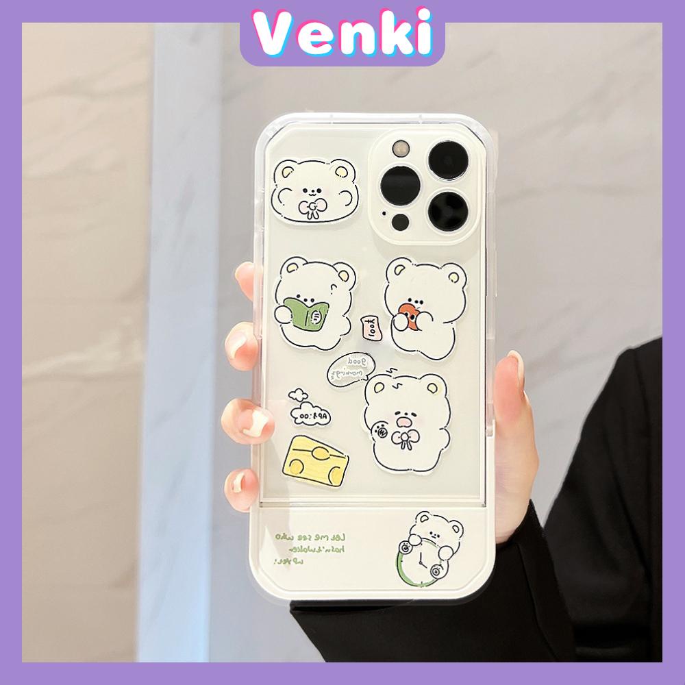 iPhone Case Acrylic Invisible Folding Stand Silicone Soft Case Airbag Shockproof Cover Camera Cartoon Cute Compatible For iPhone 11 Pro Max 13 Pro Max 12 Pro Max 7Plus xr XS Max