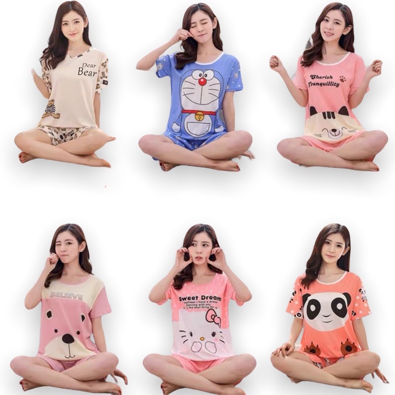 Baju Tidur Import Dewasa All Size Bahan Spandex Baby Doll Korea Murah DT HP 3/4 CP PP Lilipop