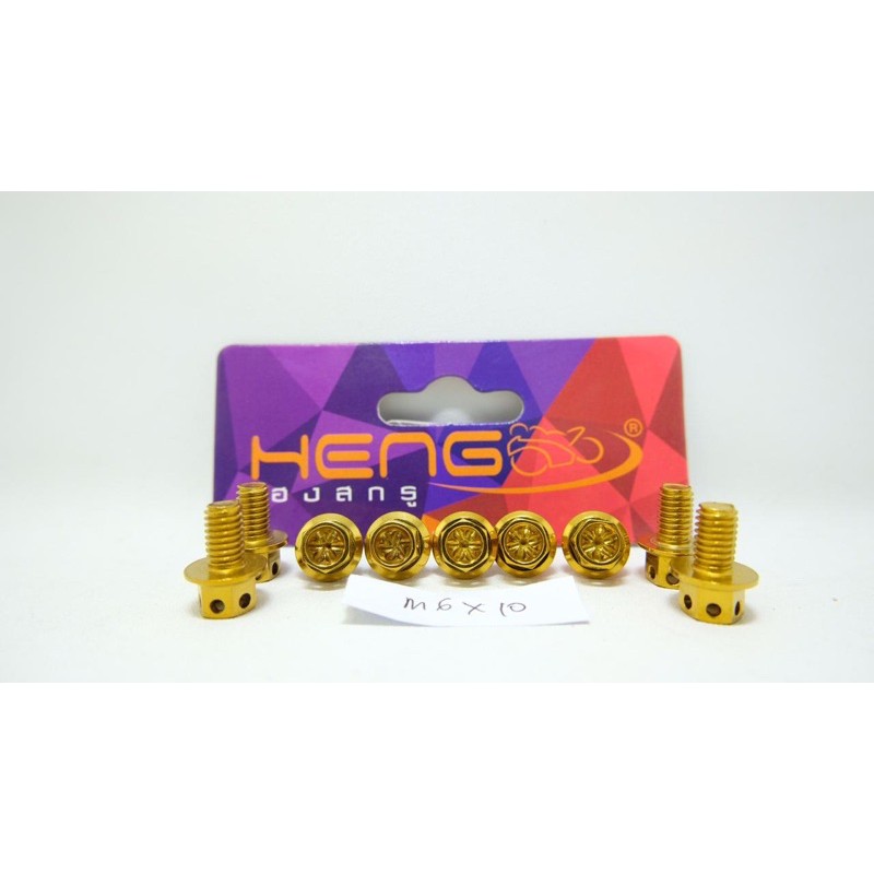 Baut probolt flower gold HENG m6x10 6x10 drat 10 panjang 1cm