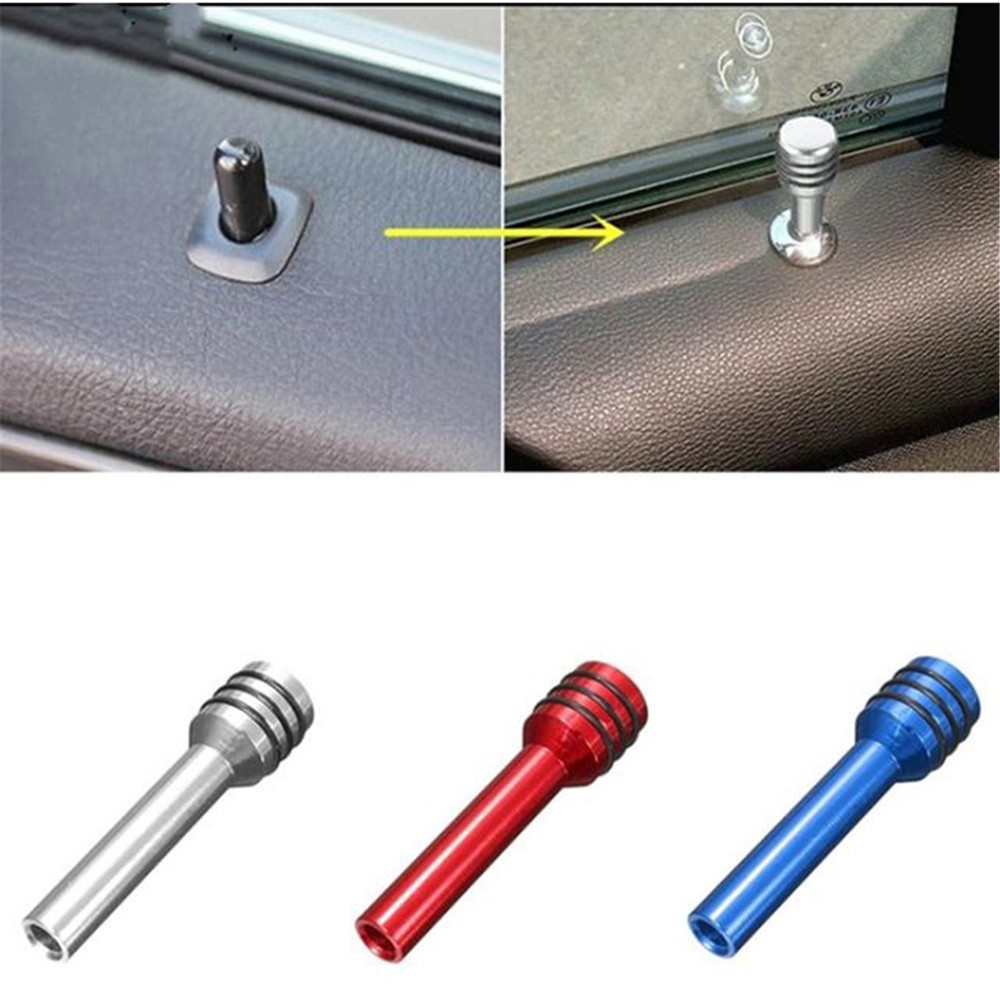 1pc Tombol Status Pengunci Pintu Mobil Universal Bahan Aluminum Alloy Ukuran A6