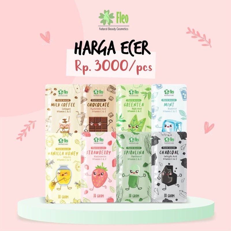 FLEO MASKER WASH OFF MASK ORGANIK 10GR/ FLEO MASK BPOM