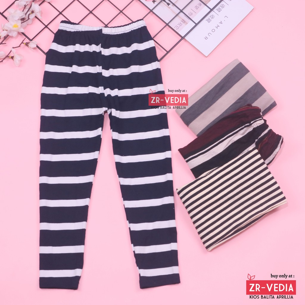 Legging Salur uk 4-5 Tahun / Celana Panjang Anak Perempuan Legging Pants Cewek Grosir Murah Stripe