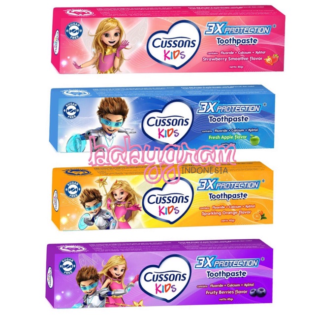 Cussons Kids Toothpaste 3x Protection 45gr / Odol Pasta Gigi Cussons Kids 45g sikat gigi