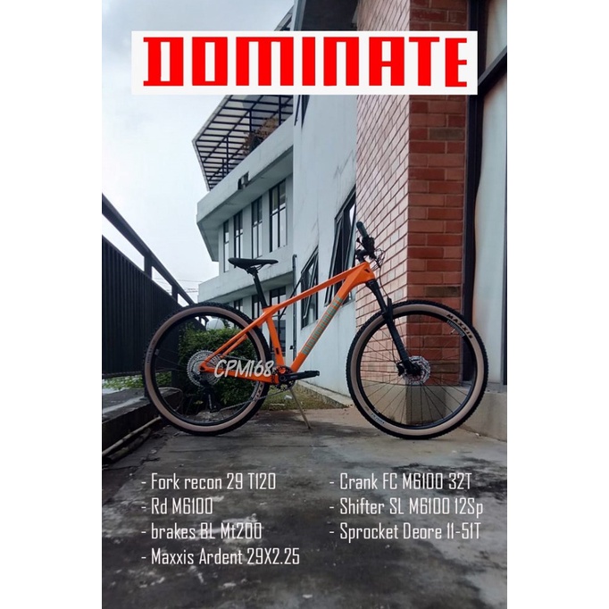 Sepeda Gunung DOMINATE CXC COMP R CARBON 12 SPEED SHIMANO DEORE HYDRAULIC MTB 29 Inch