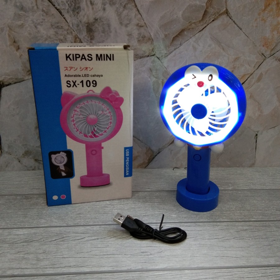 kipas angin mini Shuangsiong SX-109 led Model karakter Unik