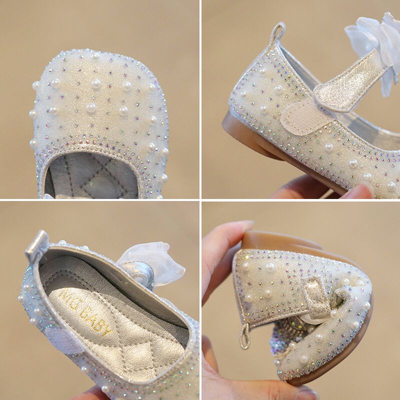 (LOLI-JKT) SP-972 SEPATU ANAK MUTIARA PITA BUTTERFLY SIZE  21-30