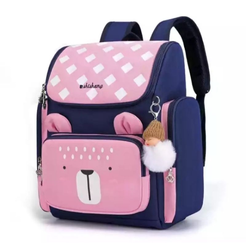 Tas Ransel sekolah Tas Sekolah anakLaki-laki Perempuan Tas Sekolah Anak tanpa gantungan pompom