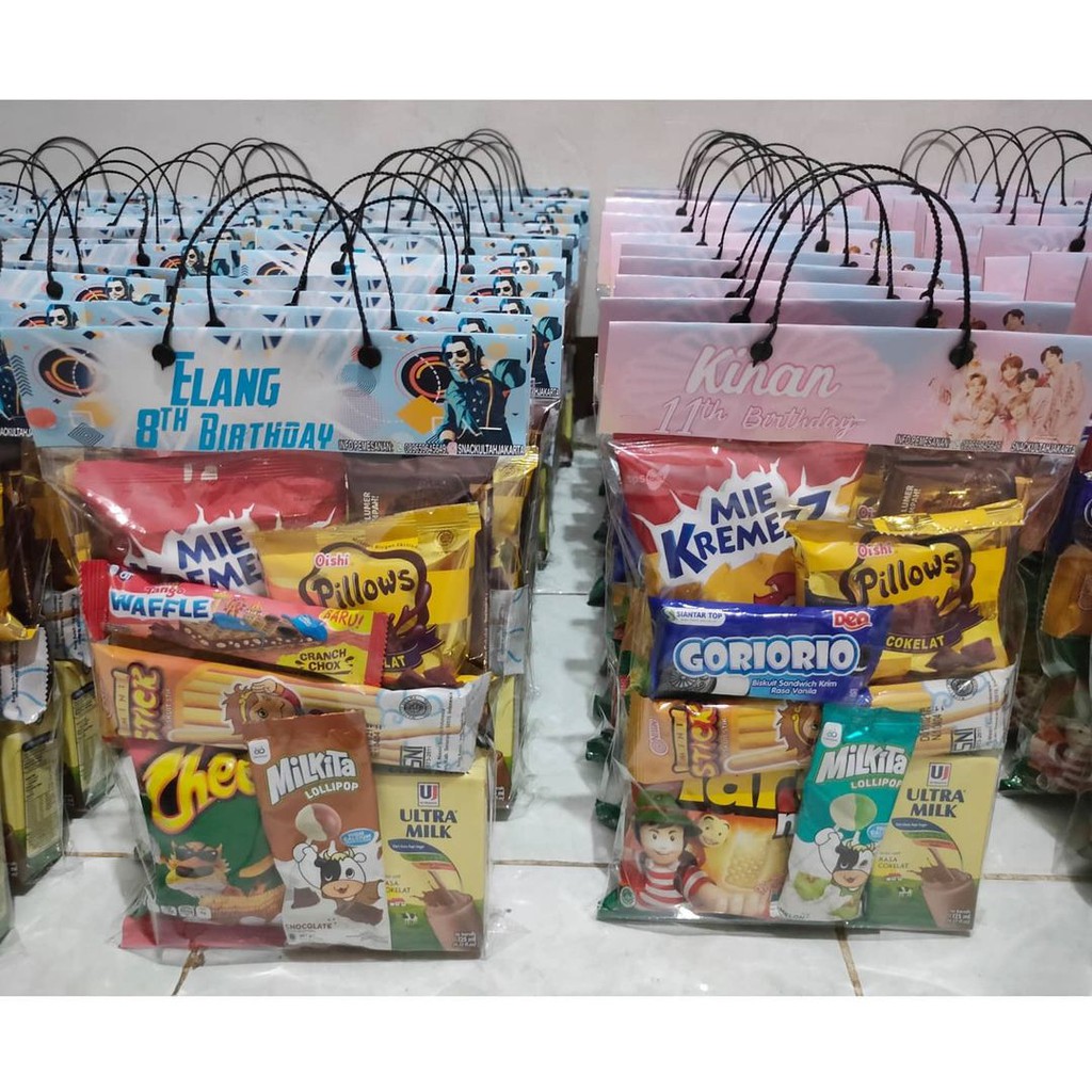 

Paket snack ulangtahun souvenir ulang tahun paket hampers snack by custom goodiebag ultah kode S8-12