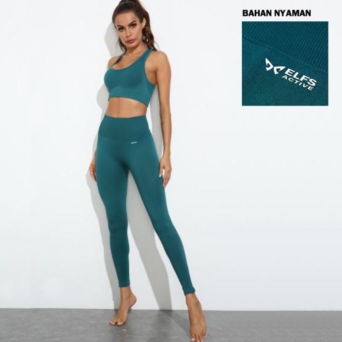 Setelan olahraga wanita Sports Bra + Legging Yoga Gym Tosca