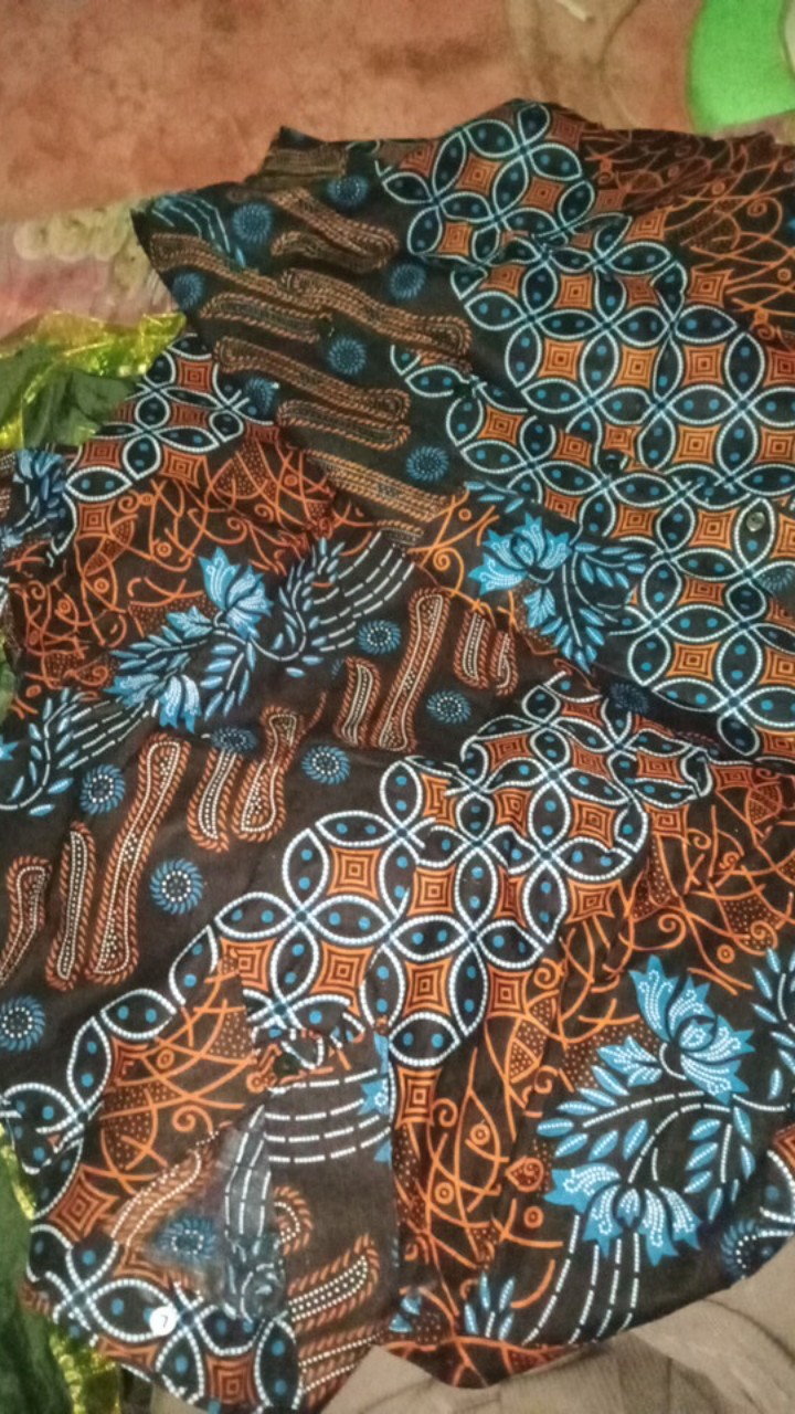 Batik Ayah Couple Anak Cowok Seno Biru Terbaru Original