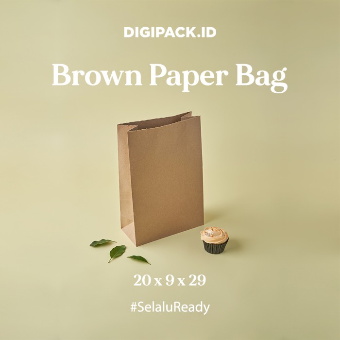 

✨ BISA COD ✨ [Digipack] Brown Paper Bag 20 x 9 x 29 | Kantong Kertas Roti Snack