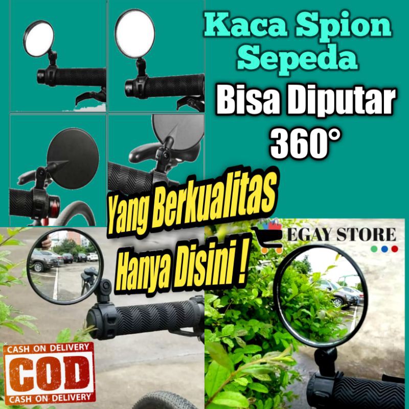 Kaca Spion Sepeda MTB Sepion Speda Gunung Lipat Fixie Bulat Rotasi Aksesoris Komponen Sepedah Murah