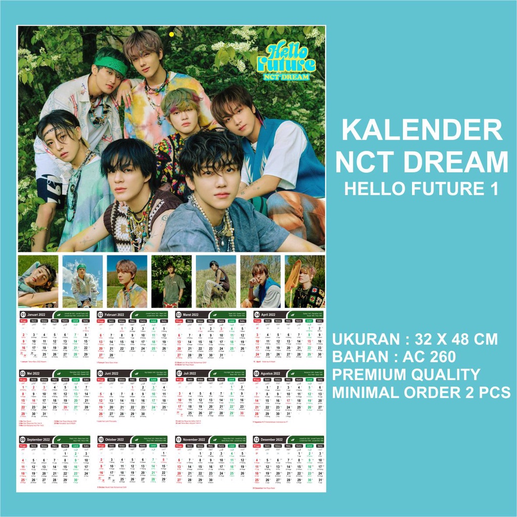 (READY STOCK) KALENDER DINDING 2023 - NCT DREAM HELLO FUTURE VER 1-5 - KALENDER KPOP MURAH UNOFFICIAL