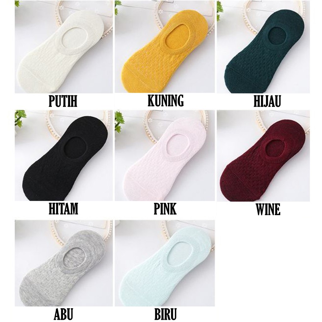 T&amp;Y Kaos Kaki Pendek Di Bawah Semata Kaki Wanita / Kaos Kaki Flatshoes Polos Tebal