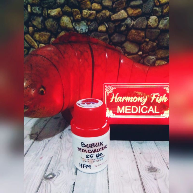 BETA CAROTENE HFM 25GR 100GR BUBUK POWDER Vitamin Pigmen Warna Merah Orange Oren Kuning Ikan Hias Ko
