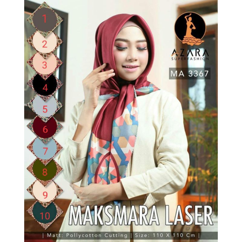 Azara Maksmara Lasercut Motif Mozaic Hijab Segiempat