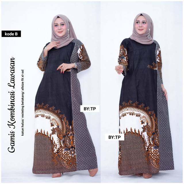 Gamis kombinasi lawasan