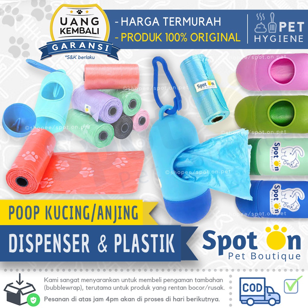 Dispenser &amp; Plastik Poop Kucing &amp; Anjing | Refill Plastik Pup Anjing &amp; Kucing | Plastik Eek Murah