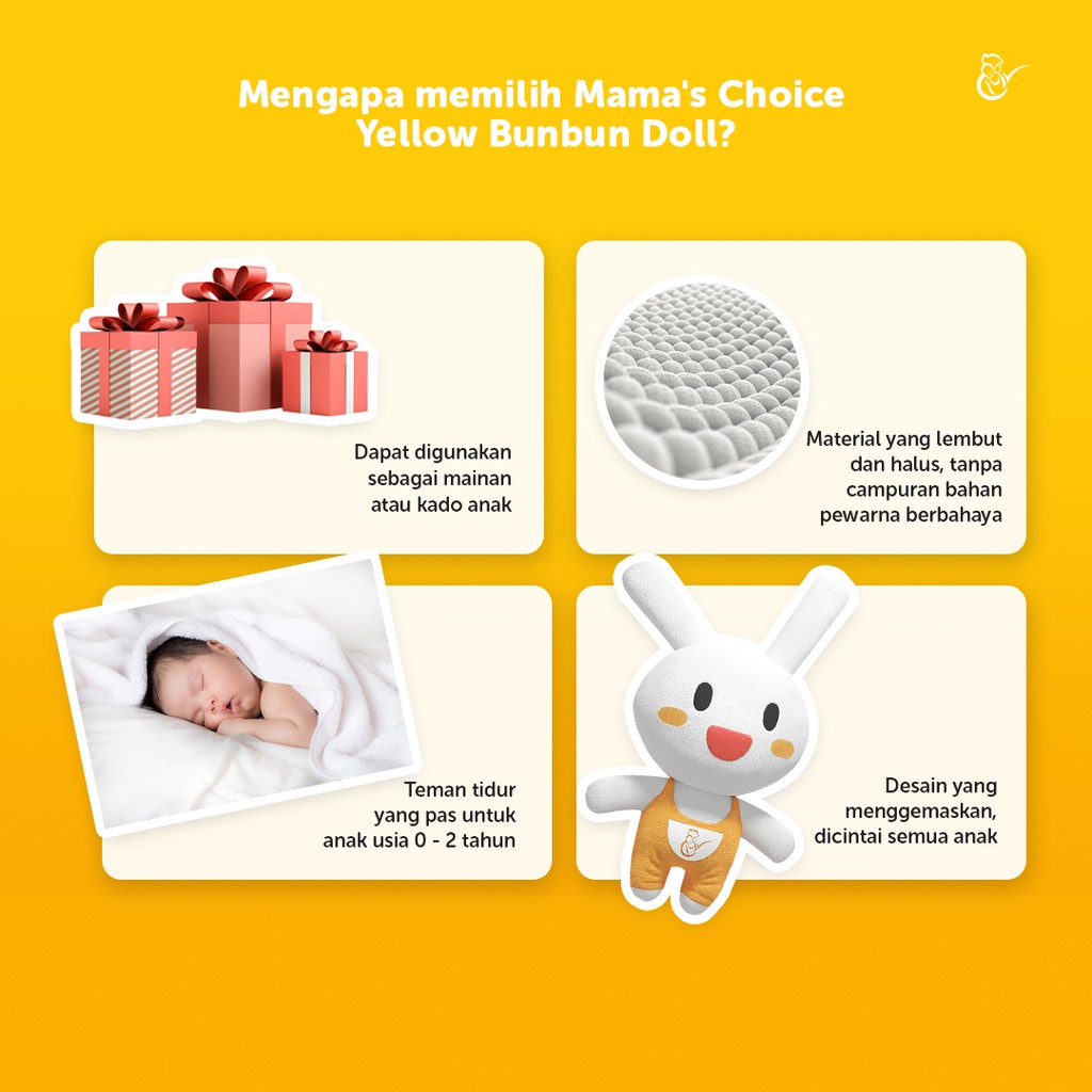 Mama's Choice Yellow Bunbun Doll - Boneka Kelinci untuk Si Kecil n