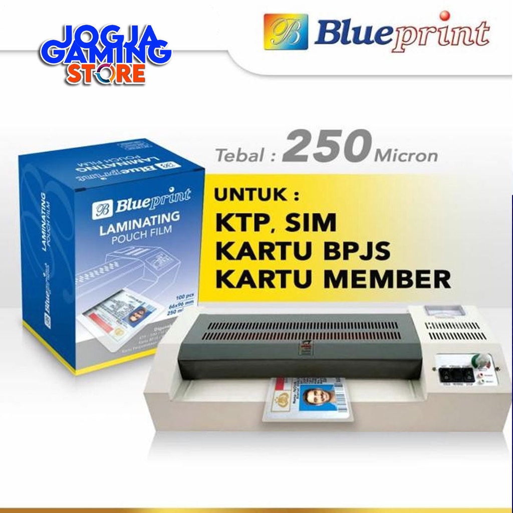 

PLASTIK LAMINATING FILM / LAMINATING POUCH BLUEPRINT 250 Micron ID KTP
