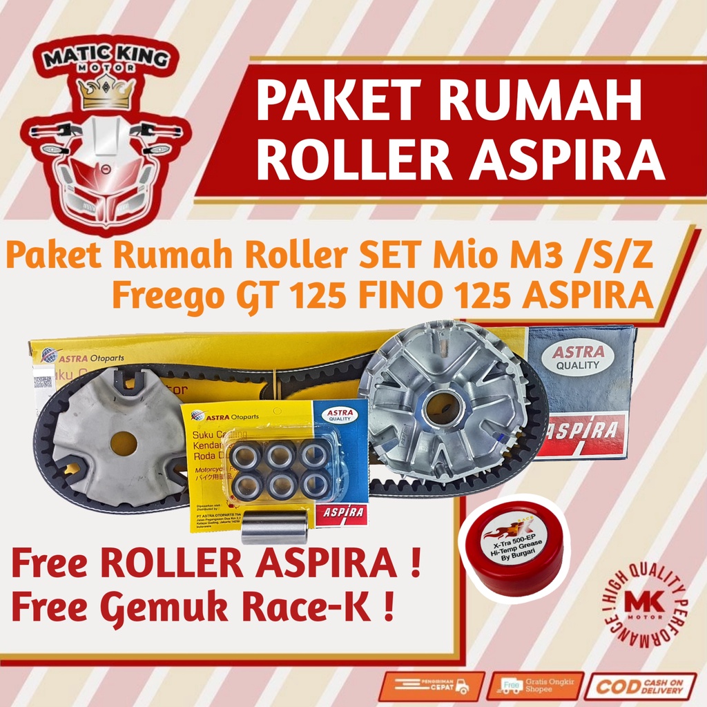 Paket Rumah Roller Bosh Vanbelt  Roller Yamaha Mio M3 S Z Freego Fino X Ride Soul GT 125 ASPIRA ASTRA OTOPARTS