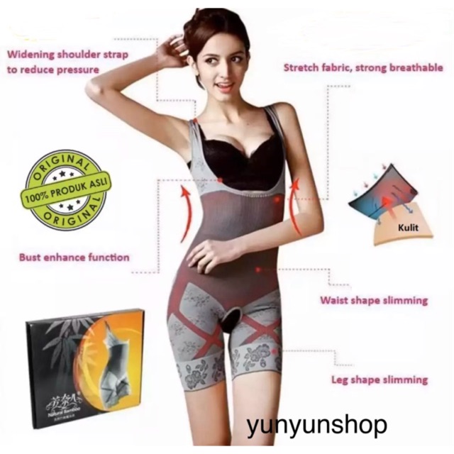 Natural Bamboo Slimming Suit Box /baju melangsing