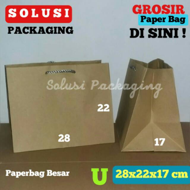 

PAPER BAG TALI TIPE U 28X22X17CM/TAS KERTAS/SHOPPING BAG