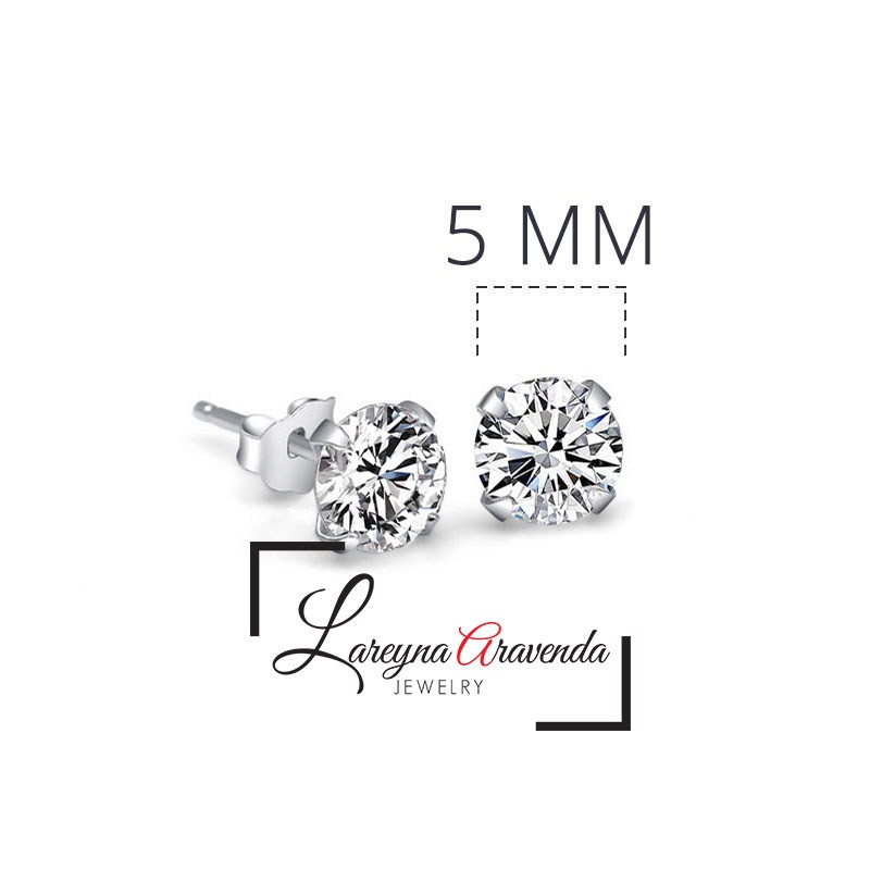 Anting Wanita Titanium Asli Crystal Kristal Zircon AAA ET005