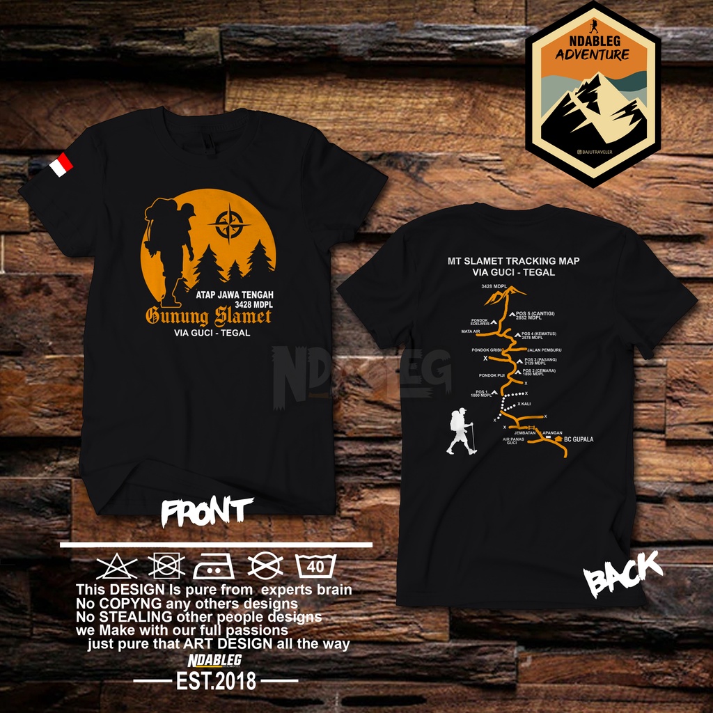 kaos pendaki gunung slamet via guci kaos gunung slamet