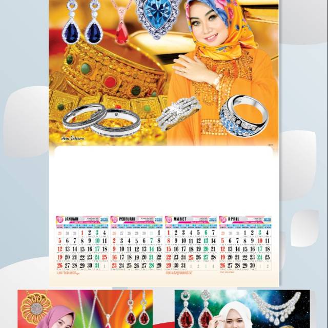 

Kalender dinding catur wulan Artis Perhiasan muslim tahun 2020