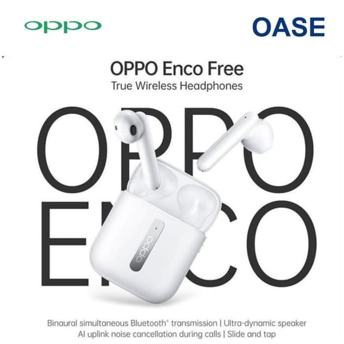 OPPO Enco Free TWS Bluetooth ET-102 ORIGINAL GARANSI RESMI - Putih