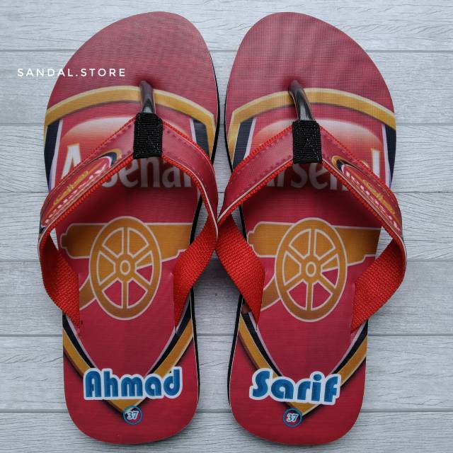 SANDAL CUSTOM NAMA ANAK KARAKTER  BOLA - FREE REQUEST NAMA