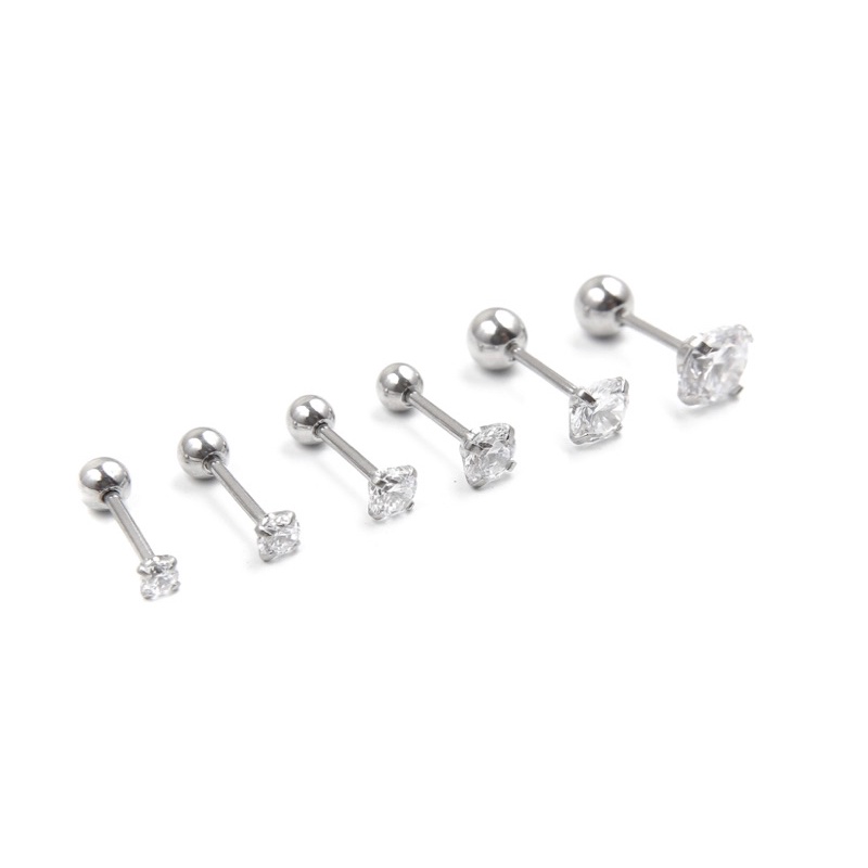 Anting permata // anting berlian stainless stell anti luntur // PIERCING HELIX/OPPER LOBE/TRAGUS