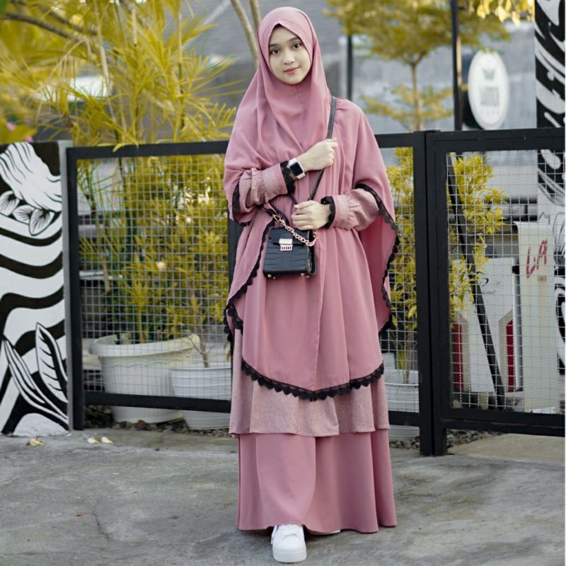 GAMIS SYARI CADAR SET WOLFIS