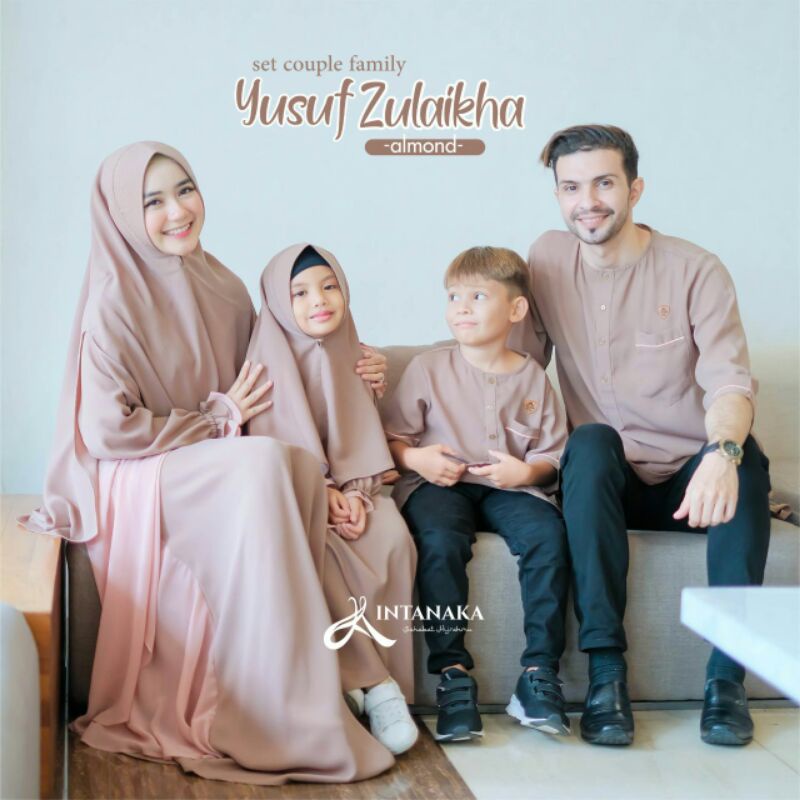 Yusuf Zulaikha Sarimbit Series Keluarga Idul Fitri Gamis Abaya Koko Kurta Anak Syar'i Polos Warna Al