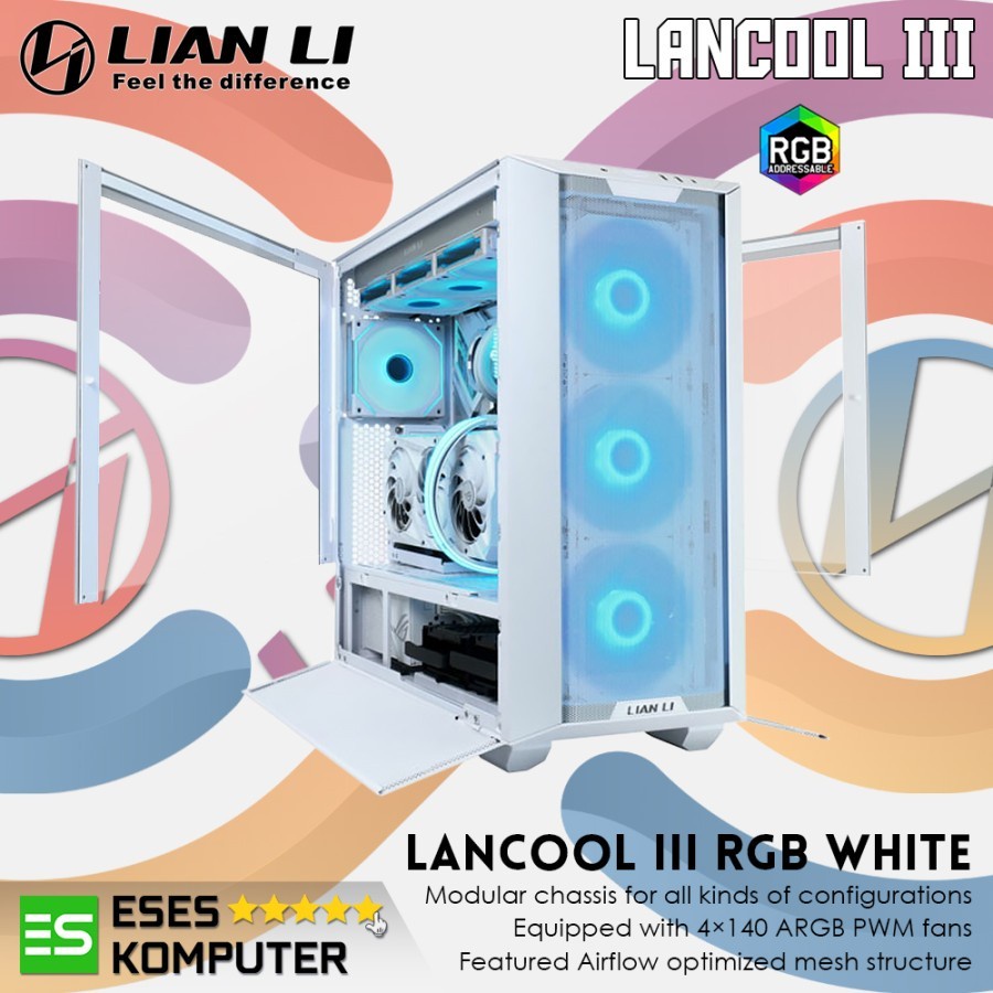 Case LIAN LI LANCOOL III RGB WHITE| ATX | 4X 140MM ARGB FAN | TYPE C