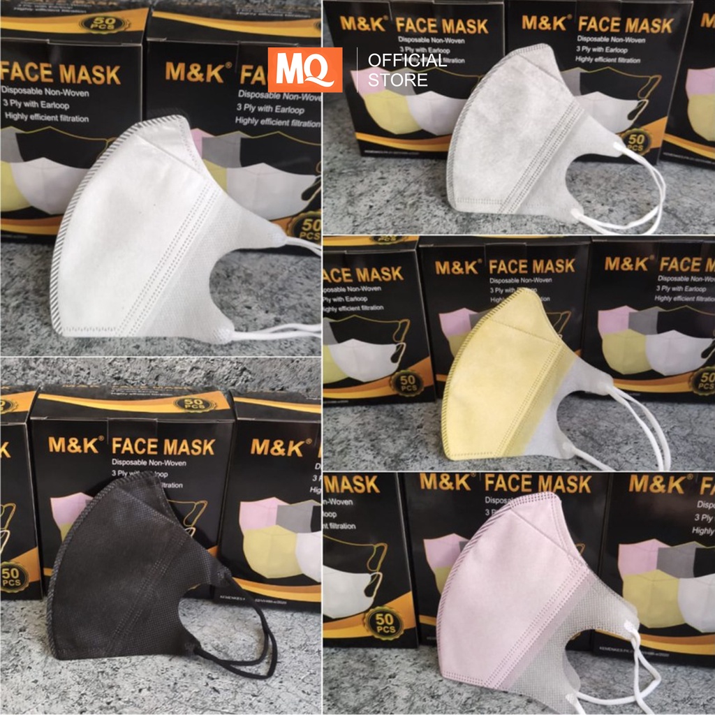 MQ Masker Medical Grade Isi 50Pcs Duckbill Warna Medis 3ply Earloop Disposable Face Mask Duckbill