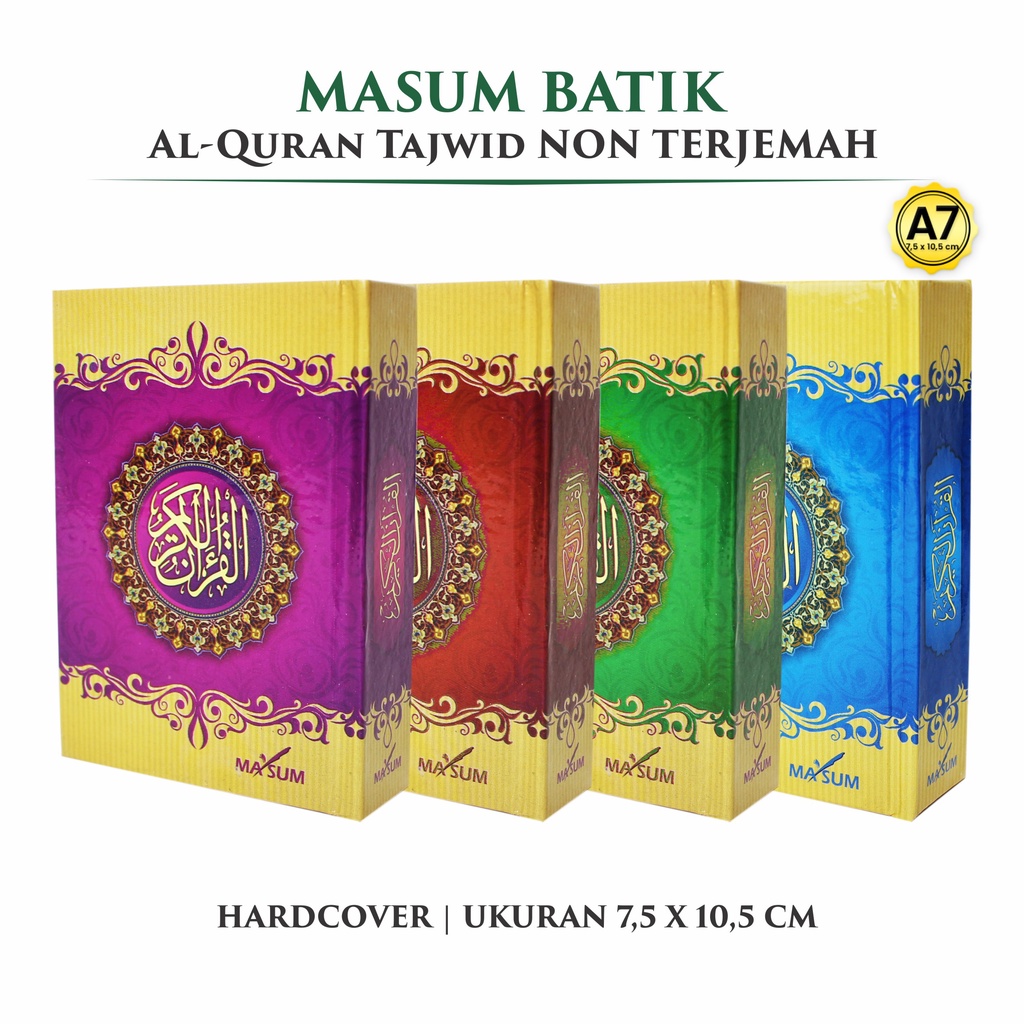 AlQuran Kecil Saku A7 Masum Batik Tajwid Non Terjemah Cover Warna Quran Wakaf