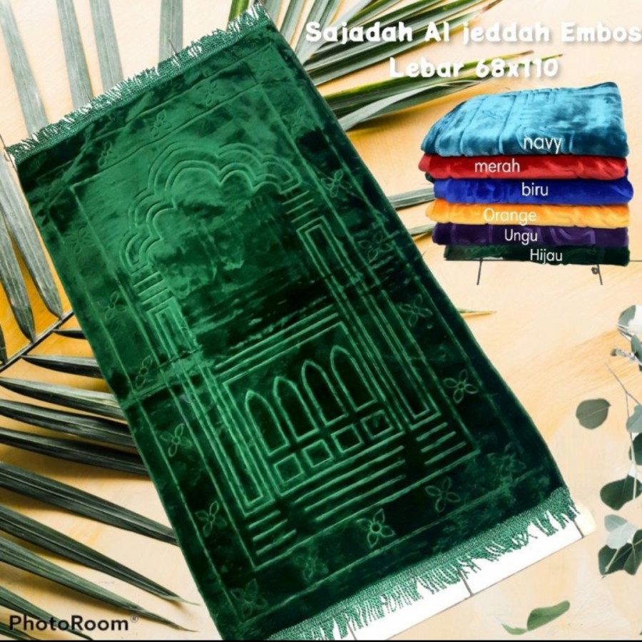 sajadah emboss al jeddah busa 5cm tebal empuk resleting ukuran 70x110