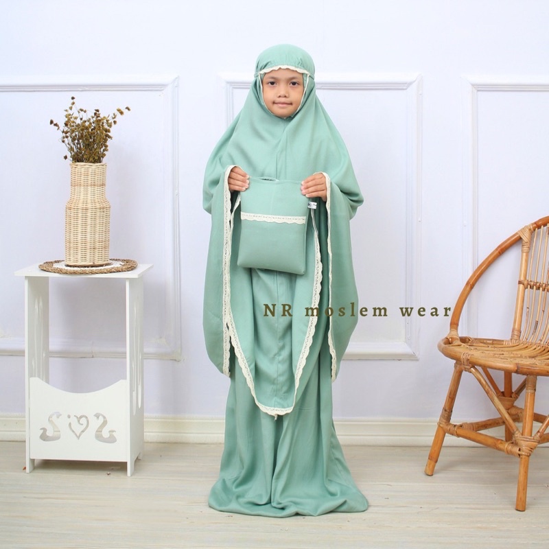 MUKENA ANAK , MUKENA ANAK RAYON POLOS , MUKENA SEKOLAH