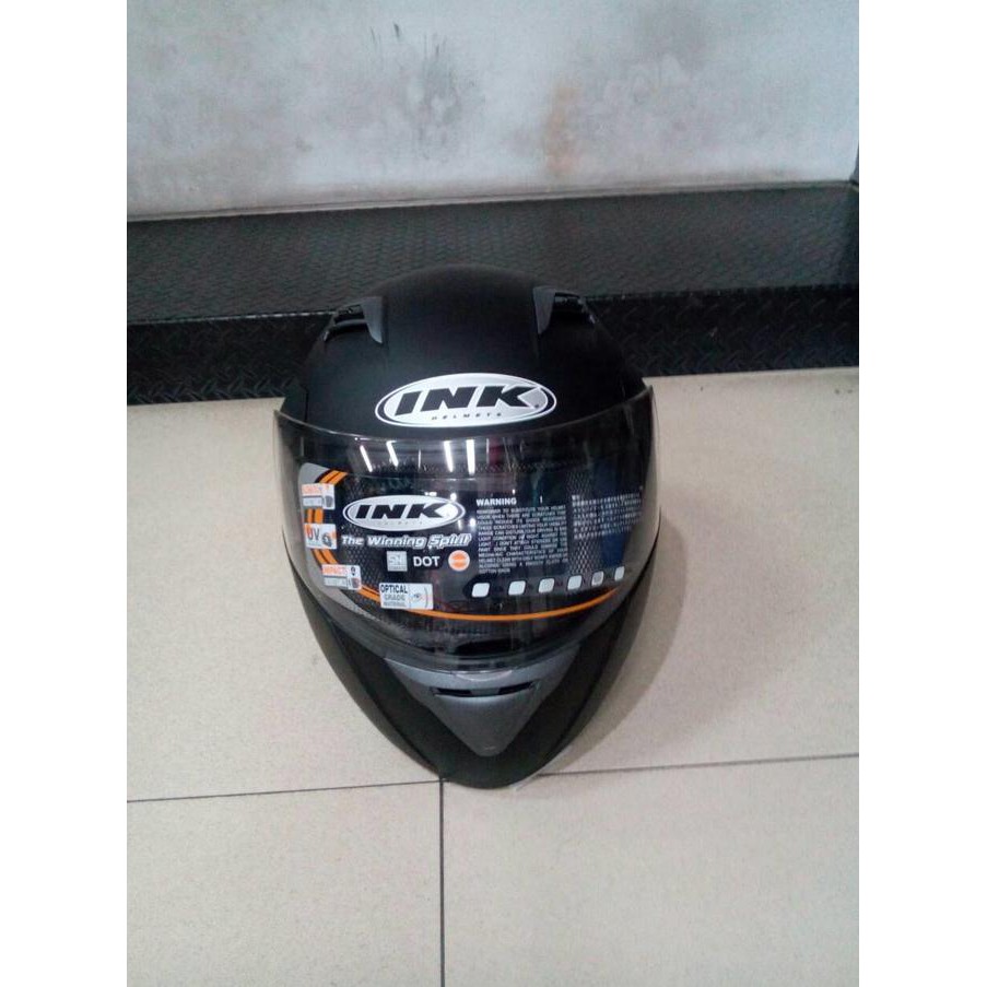 Helm INK Adventure Black Doff Solid Full Face Modular Hitam Dop