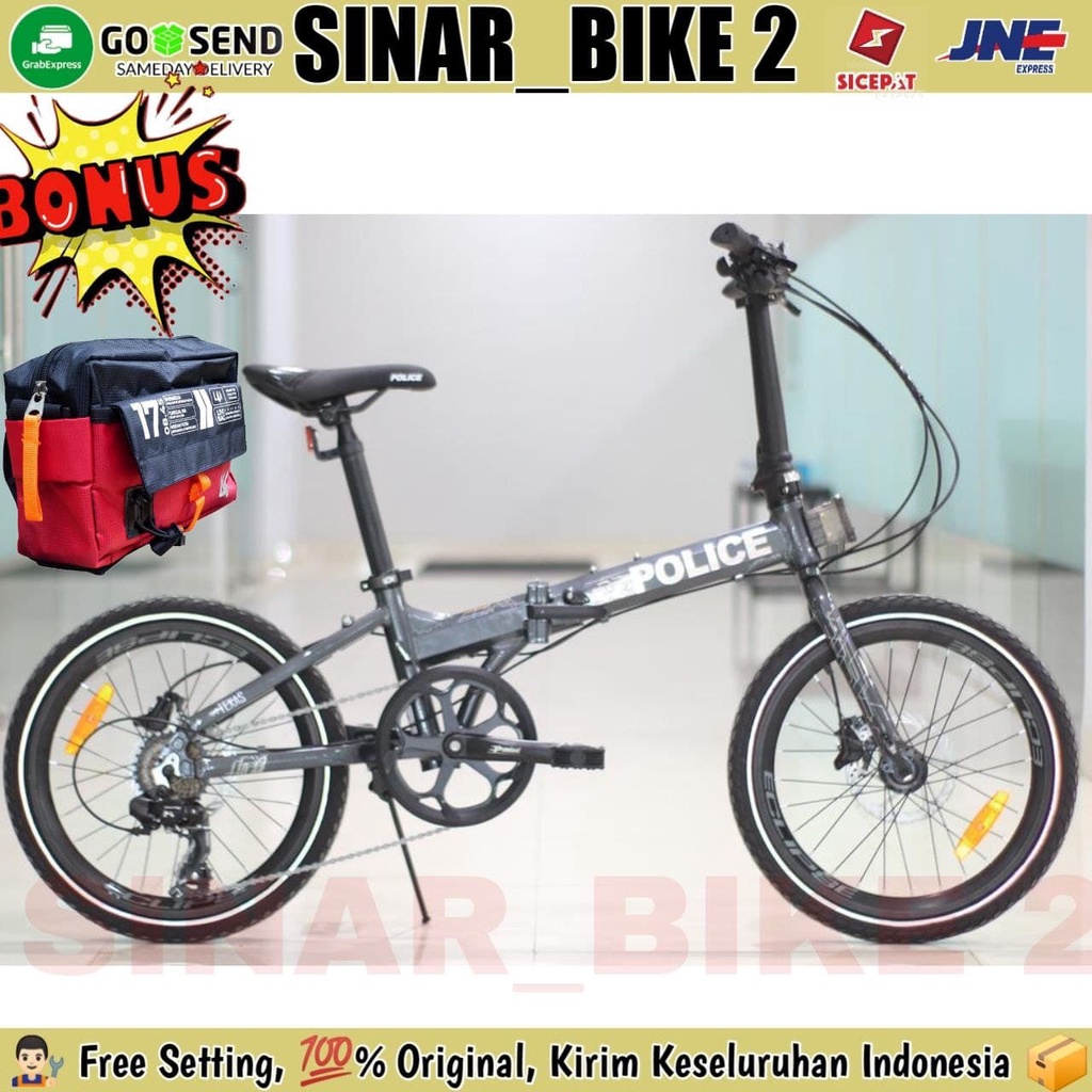 Sepeda Lipat Folding Bike Element Police Texas L 20Inch New