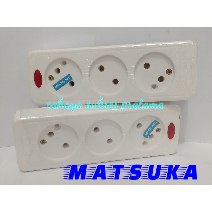 Stop Kontak Gepeng / Semi Arde 3 Lubang TA-9903GP Matsuka