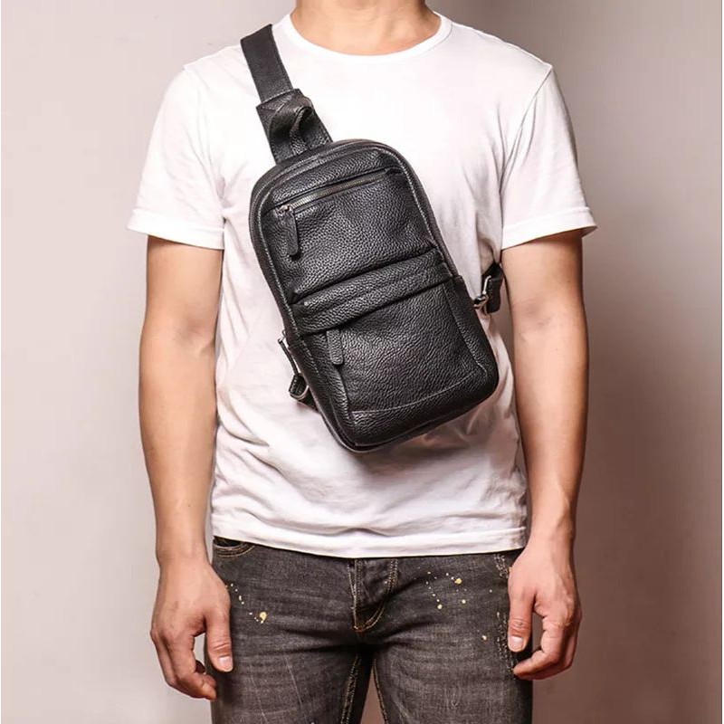 Tas slempang Pria Kulit Asli - Tas Bahu Asli Kulit- Tas Kulit Pria Asli Premium