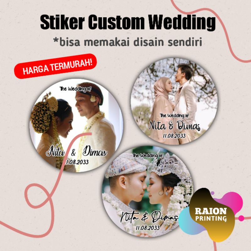 

Stiker Wedding / Label Stiker Pernikahan Tempelan Souvenir / Tempelan Gelas / Tempelan Undangan