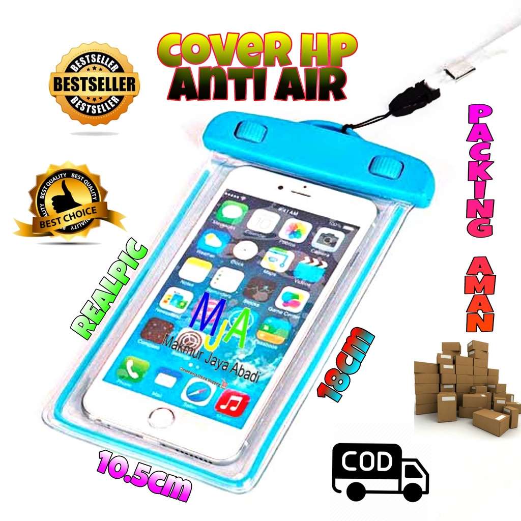 PROMO (BISA COD) Case HP Tahan Air / Cover HP Anti Air / Pelindung Tas Plastik HP Smartphone Waterproof Hujan 4-6 inch