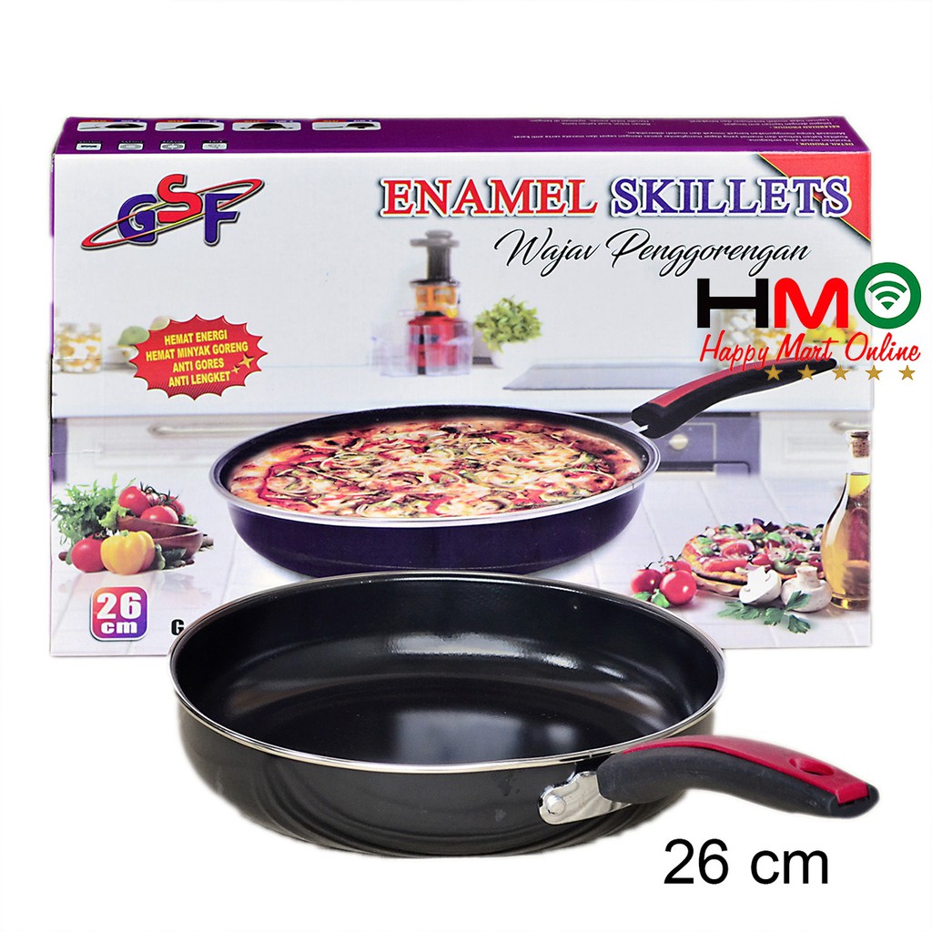 Frypan Wajan  Anti  Lengket  Lapisan Enamel Wajan  Enamel 26CM 